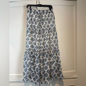 Flag & Anthem Printed Textured Tiered Boho Maxi Skirt